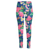 Watercolor Chrysanthemum Pattern Print High-Waisted Pocket Leggings