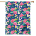 Watercolor Chrysanthemum Pattern Print House Flag