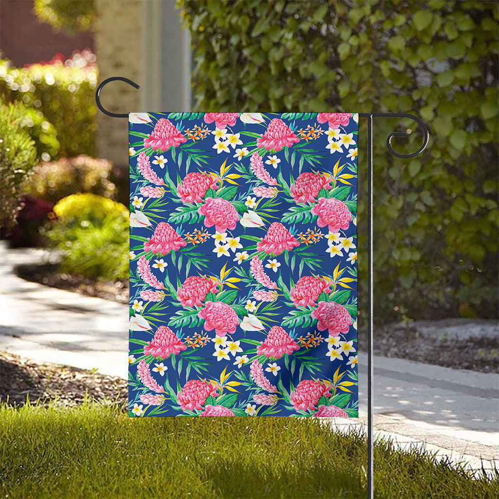 Watercolor Chrysanthemum Pattern Print House Flag
