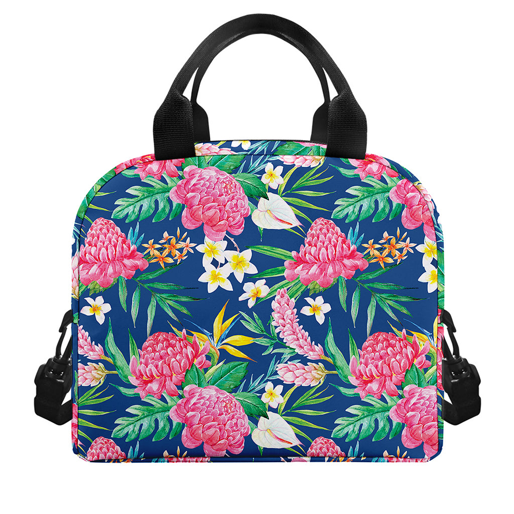 Watercolor Chrysanthemum Pattern Print Insulated Lunch Bag
