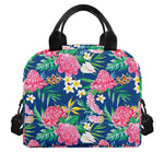 Watercolor Chrysanthemum Pattern Print Insulated Lunch Bag