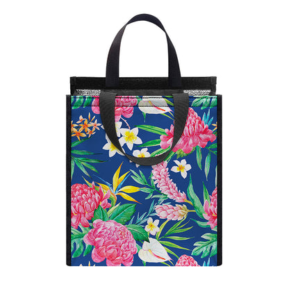 Watercolor Chrysanthemum Pattern Print Insulated Lunch Tote
