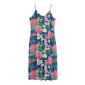 Watercolor Chrysanthemum Pattern Print Jersey Midi Cami Dress
