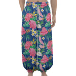 Watercolor Chrysanthemum Pattern Print Lantern Pants