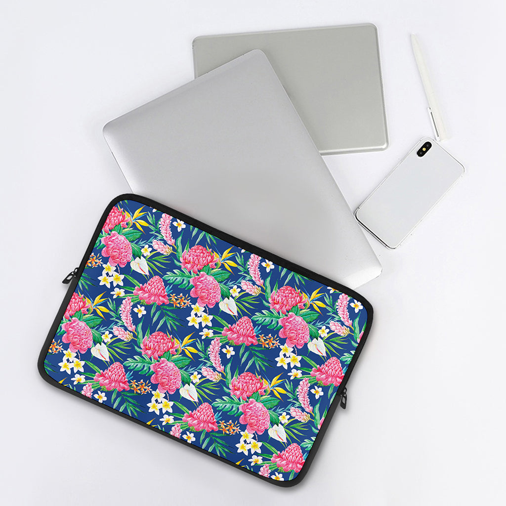Watercolor Chrysanthemum Pattern Print Laptop Sleeve