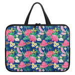 Watercolor Chrysanthemum Pattern Print Laptop Sleeve With Handle