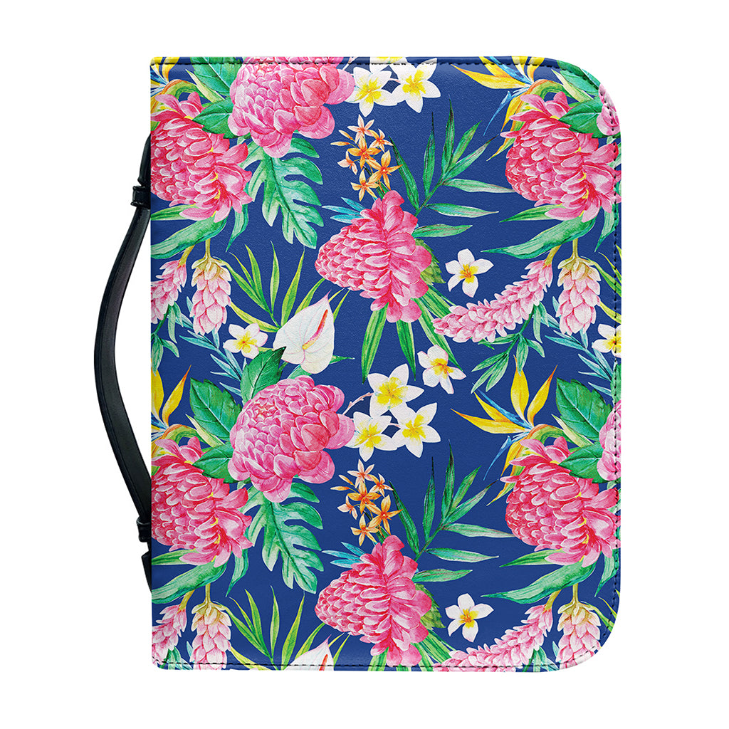 Watercolor Chrysanthemum Pattern Print Leather Bible Cover