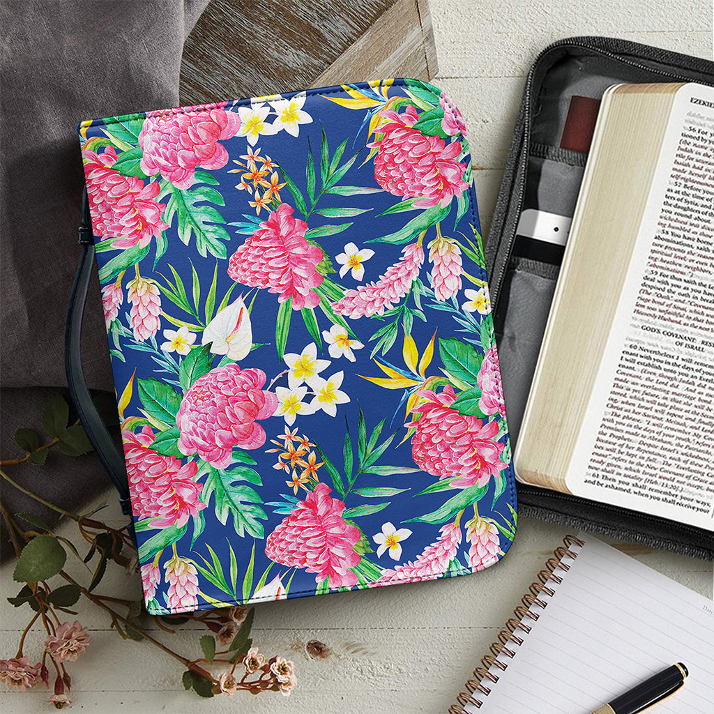 Watercolor Chrysanthemum Pattern Print Leather Bible Cover