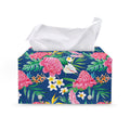 Watercolor Chrysanthemum Pattern Print Leather Tissue Box Cover