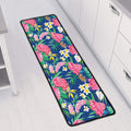 Watercolor Chrysanthemum Pattern Print Long Kitchen Mat