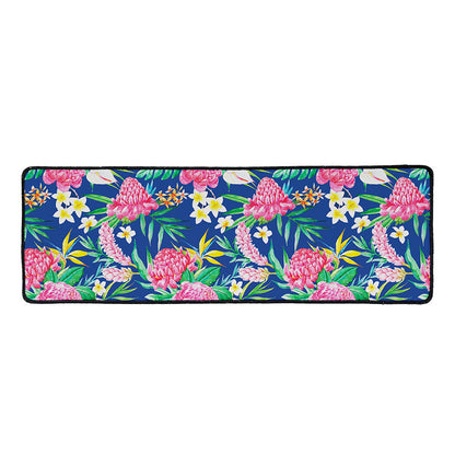 Watercolor Chrysanthemum Pattern Print Long Kitchen Mat