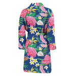 Watercolor Chrysanthemum Pattern Print Men's Bathrobe