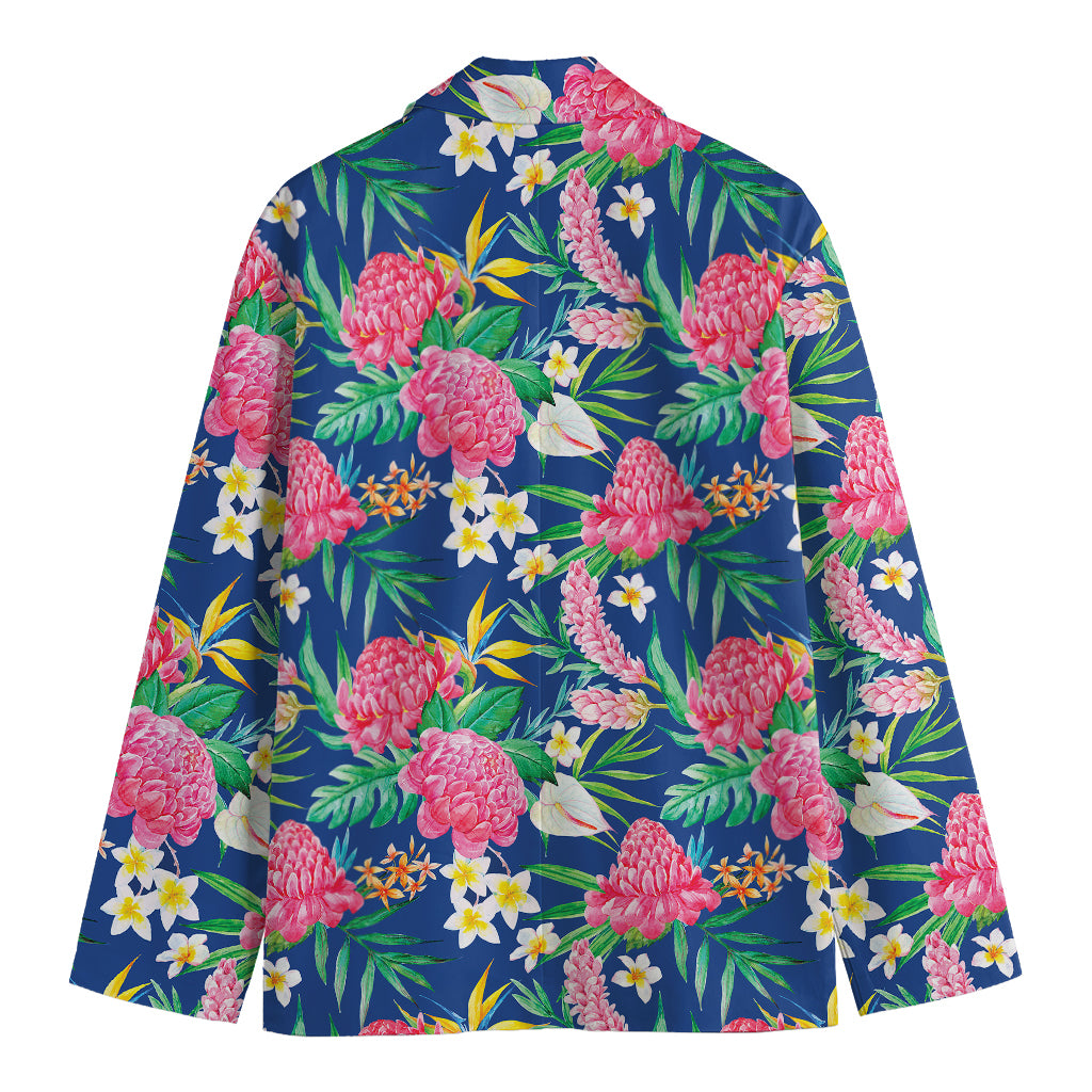 Watercolor Chrysanthemum Pattern Print Men's Blazer