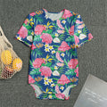 Watercolor Chrysanthemum Pattern Print Men's Bodysuit