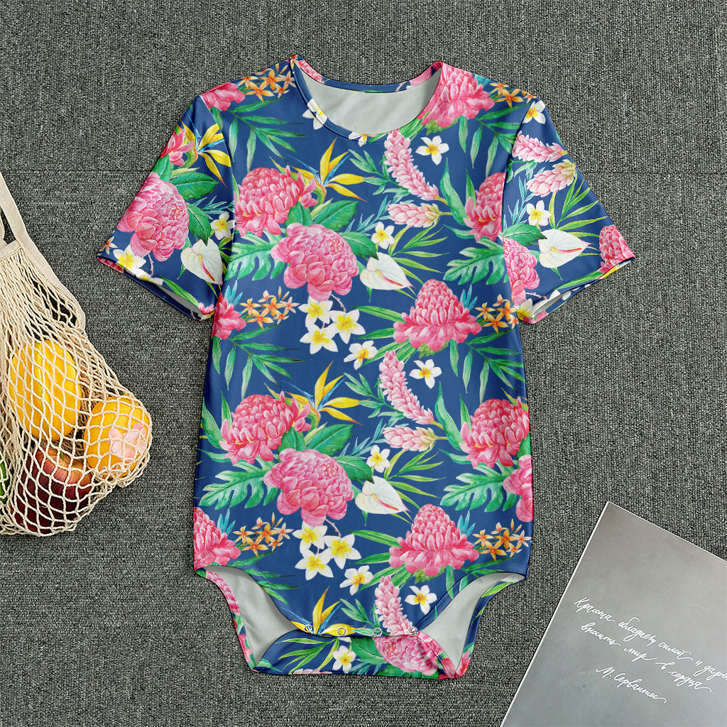 Watercolor Chrysanthemum Pattern Print Men's Bodysuit