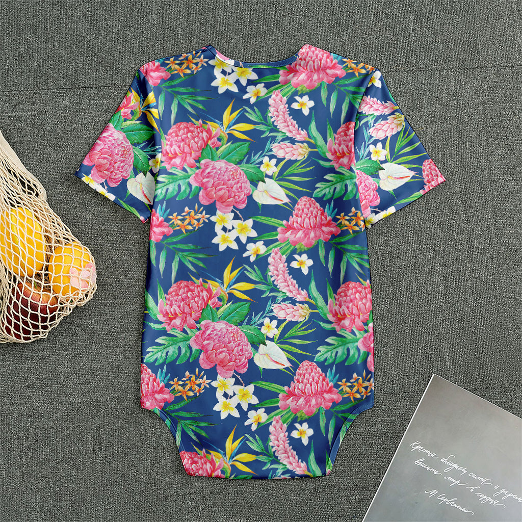 Watercolor Chrysanthemum Pattern Print Men's Bodysuit