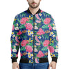 Watercolor Chrysanthemum Pattern Print Men's Bomber Jacket