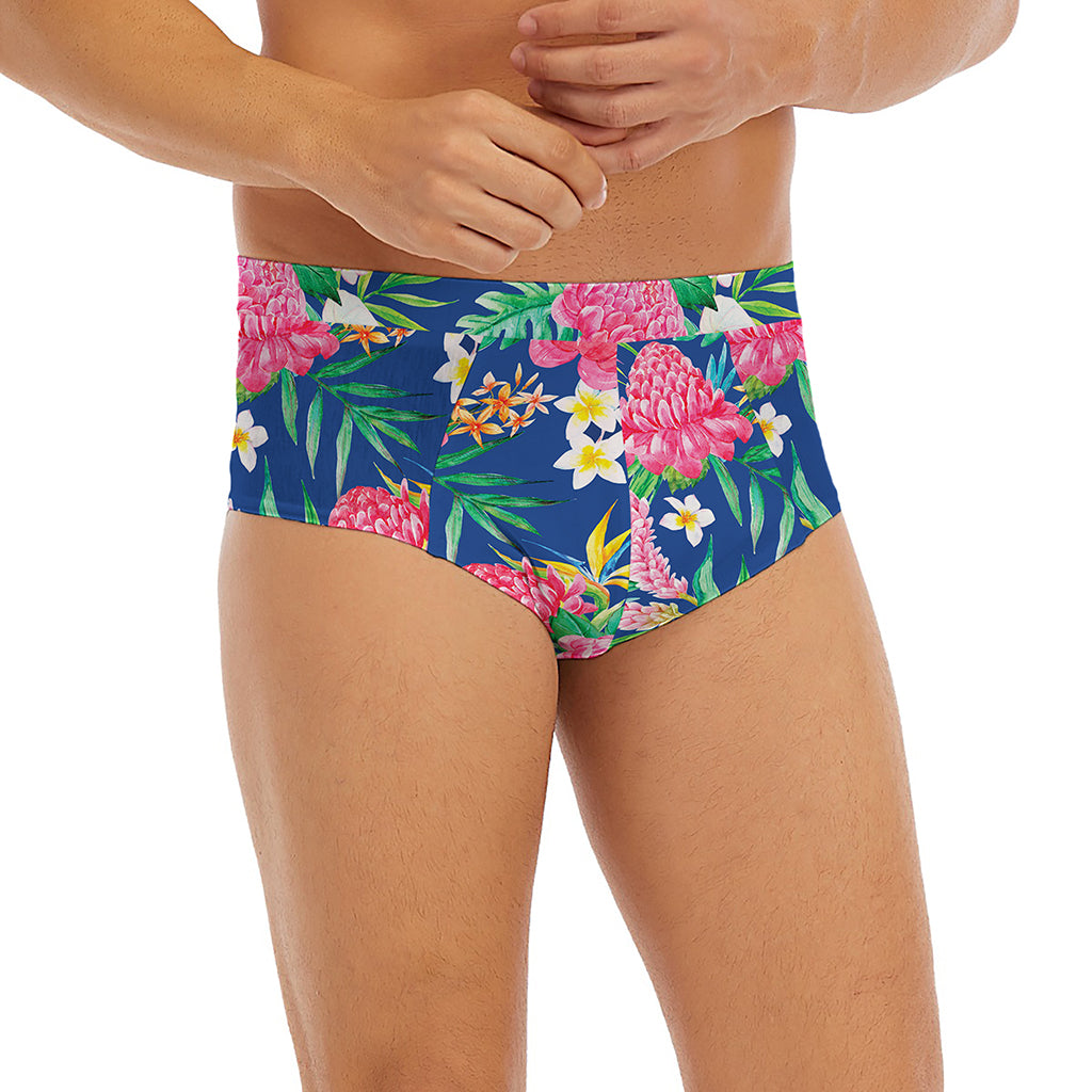 Watercolor Chrysanthemum Pattern Print Men's Briefs