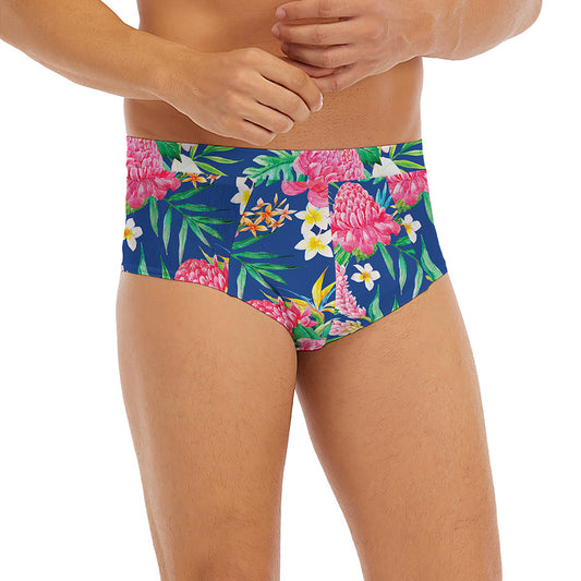 Watercolor Chrysanthemum Pattern Print Men's Briefs