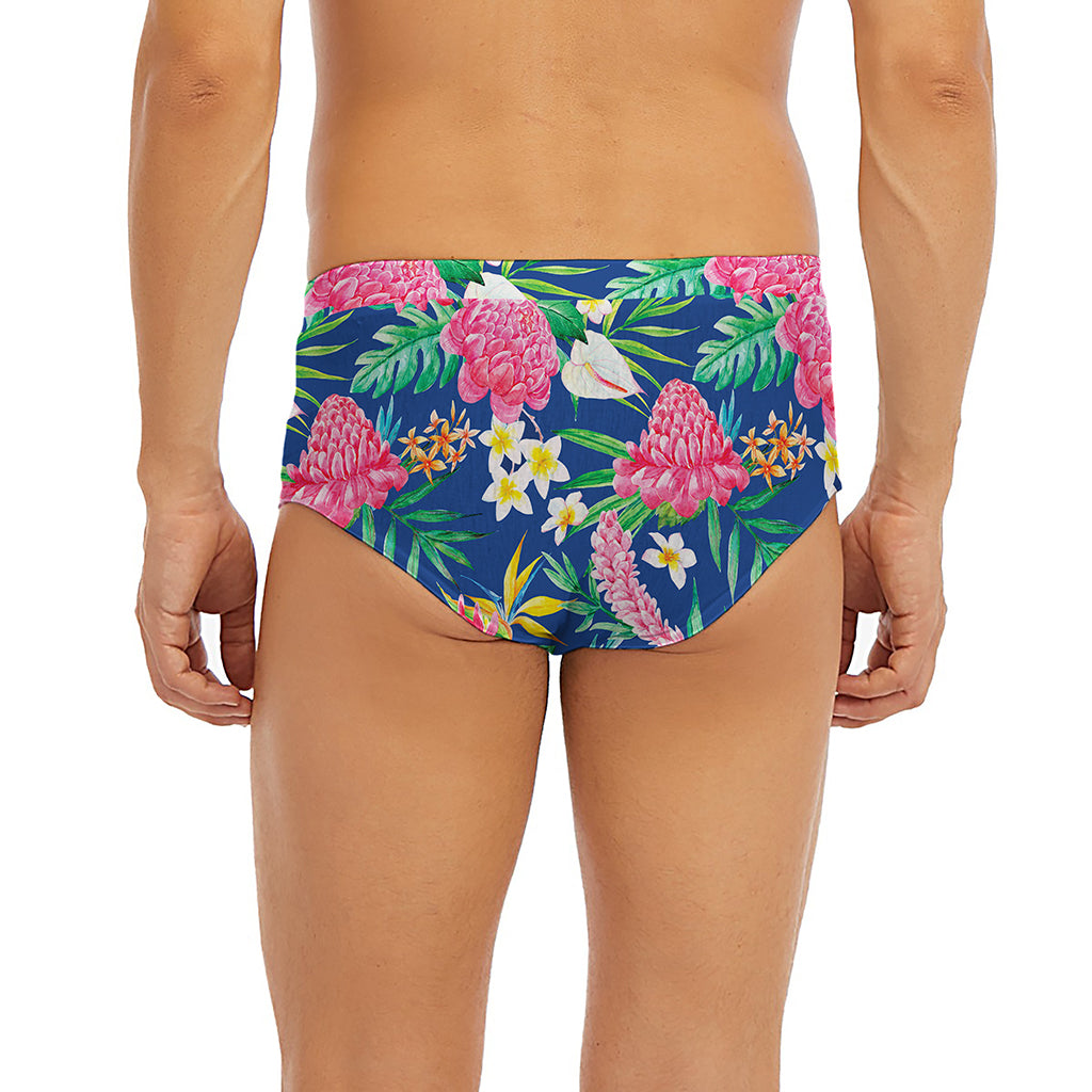 Watercolor Chrysanthemum Pattern Print Men's Briefs
