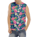 Watercolor Chrysanthemum Pattern Print Men's Fitness Tank Top