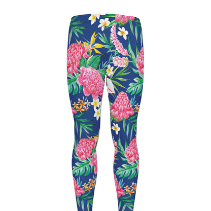Watercolor Chrysanthemum Pattern Print Men's leggings