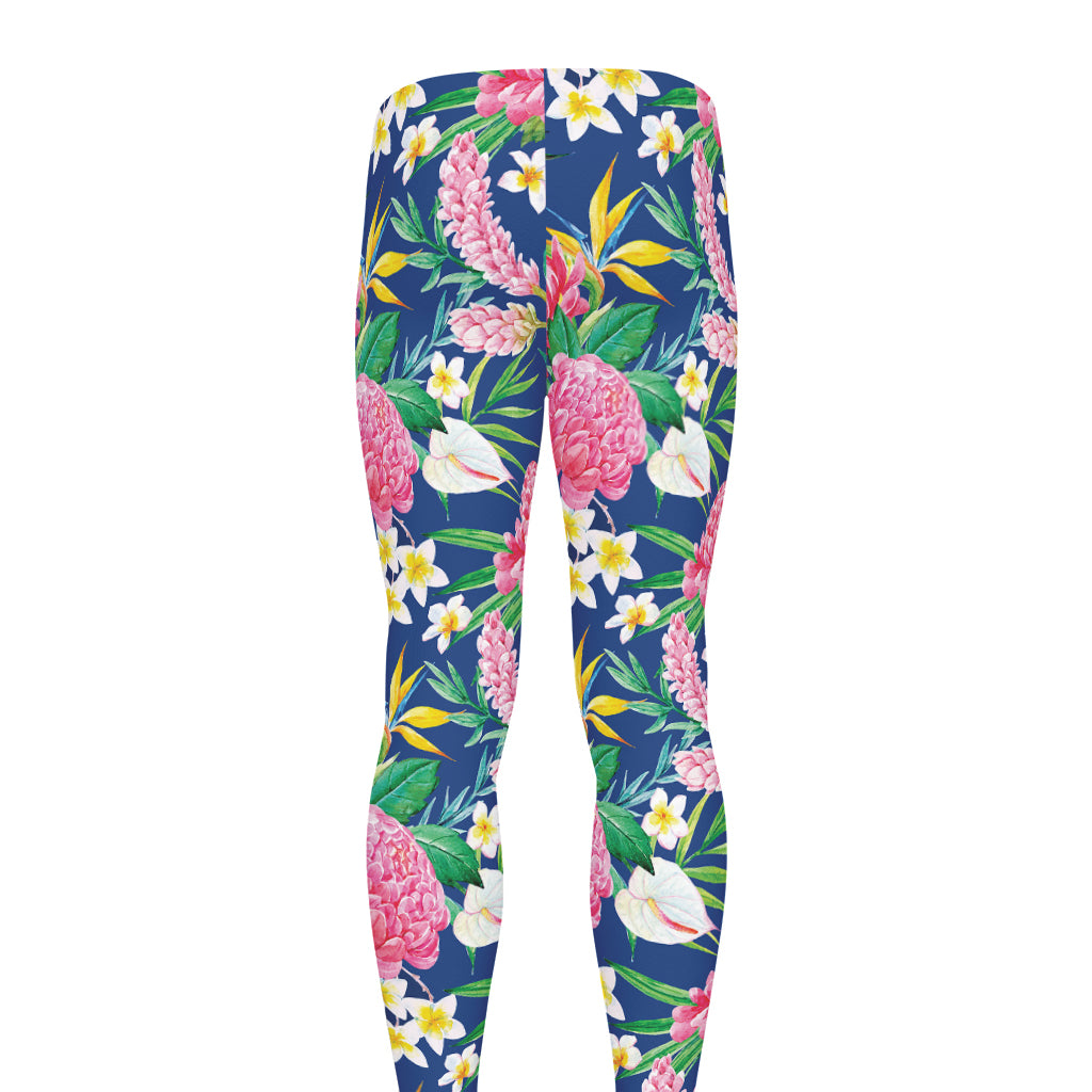 Watercolor Chrysanthemum Pattern Print Men's leggings