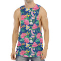 Watercolor Chrysanthemum Pattern Print Men's Muscle Tank Top