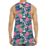 Watercolor Chrysanthemum Pattern Print Men's Muscle Tank Top