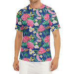 Watercolor Chrysanthemum Pattern Print Men's Short Sleeve Rash Guard