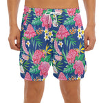 Watercolor Chrysanthemum Pattern Print Men's Split Running Shorts