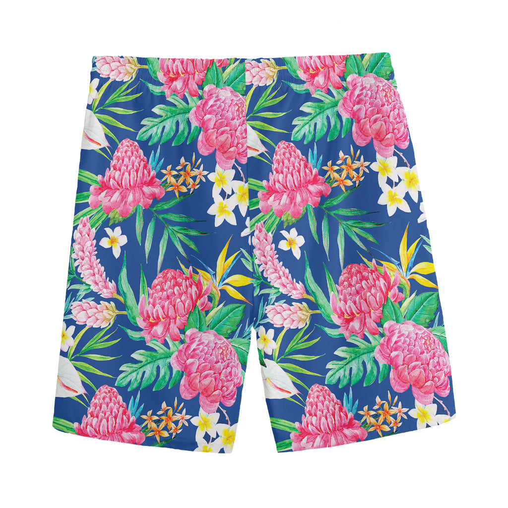 Watercolor Chrysanthemum Pattern Print Men's Sports Shorts