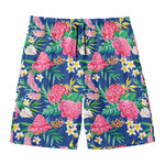 Watercolor Chrysanthemum Pattern Print Men's Swim Trunks