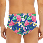 Watercolor Chrysanthemum Pattern Print Men's Triangle Swim Briefs