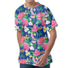 Watercolor Chrysanthemum Pattern Print Men's Velvet T-Shirt