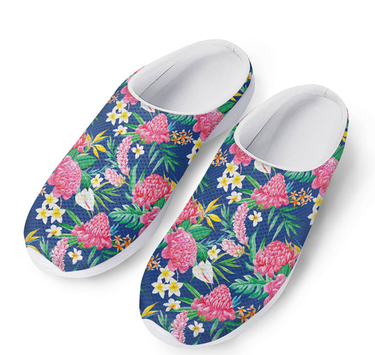 Watercolor Chrysanthemum Pattern Print Mesh Casual Shoes