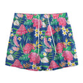 Watercolor Chrysanthemum Pattern Print Mesh Shorts