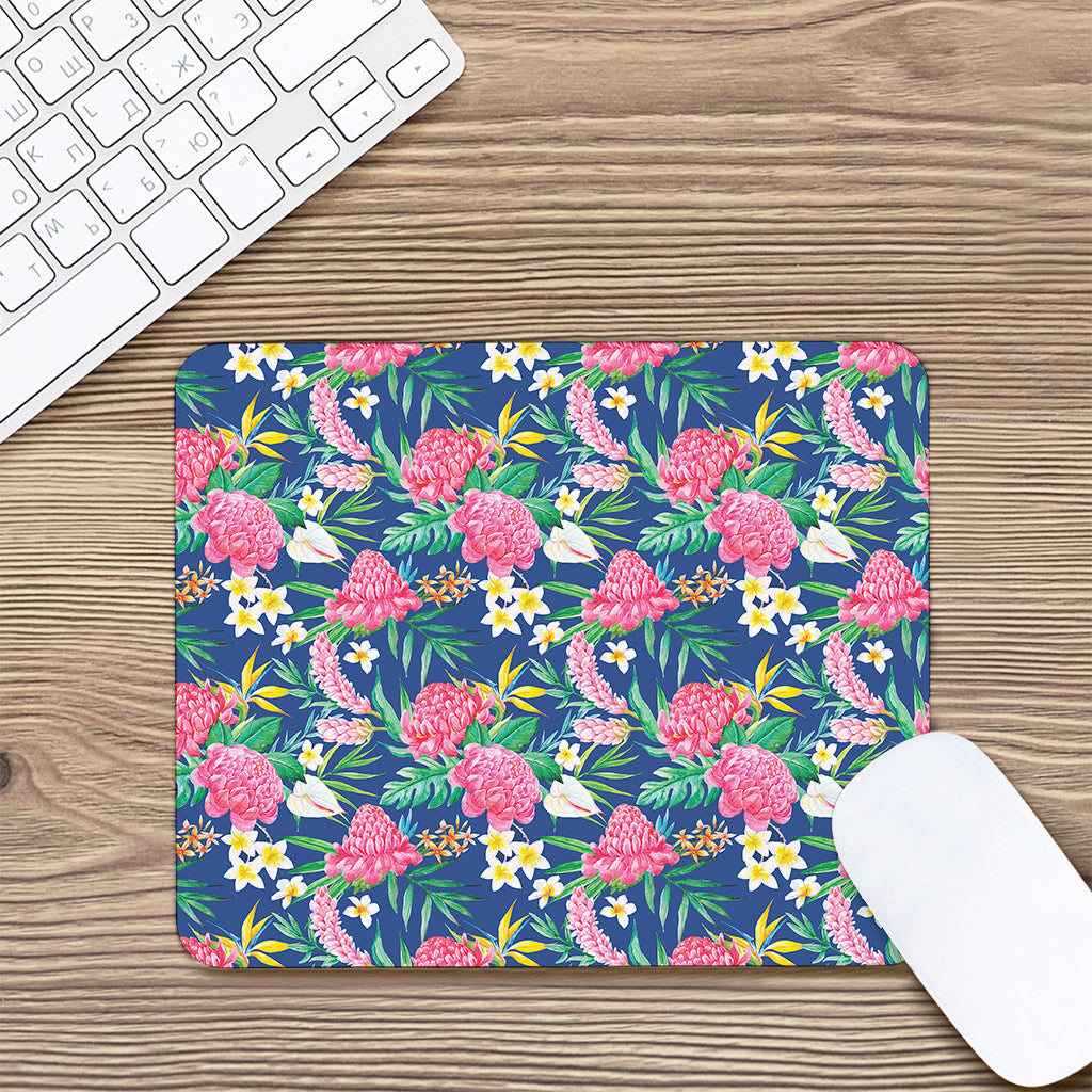 Watercolor Chrysanthemum Pattern Print Mouse Pad