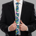 Watercolor Chrysanthemum Pattern Print Necktie