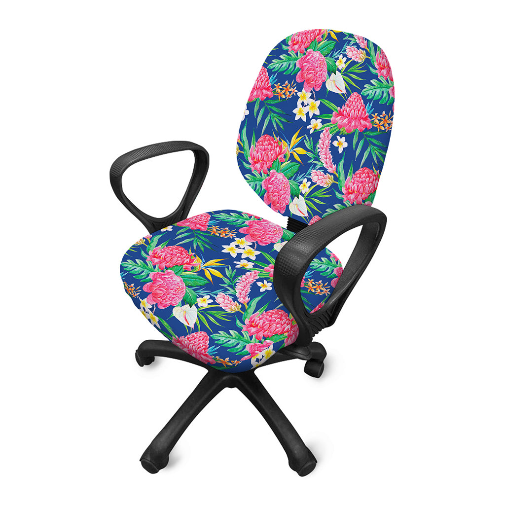 Watercolor Chrysanthemum Pattern Print Office Chair Cover