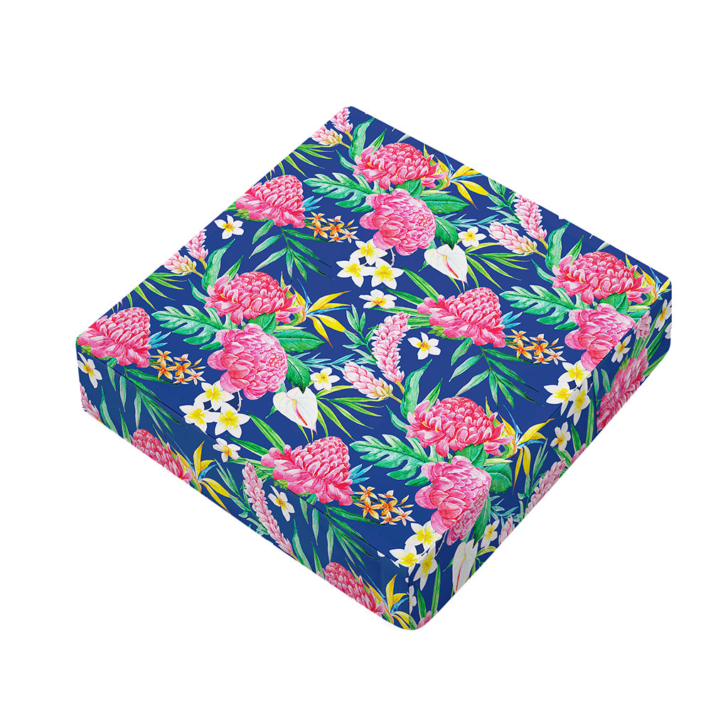 Watercolor Chrysanthemum Pattern Print Outdoor Seat Cushion Cover