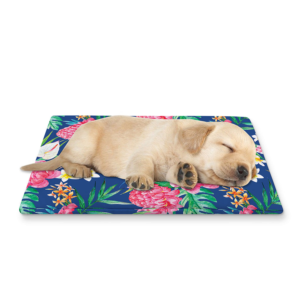 Watercolor Chrysanthemum Pattern Print Pet Cooling Mat Cover