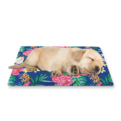 Watercolor Chrysanthemum Pattern Print Pet Cooling Mat Cover