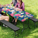 Watercolor Chrysanthemum Pattern Print Picnic Table Cover