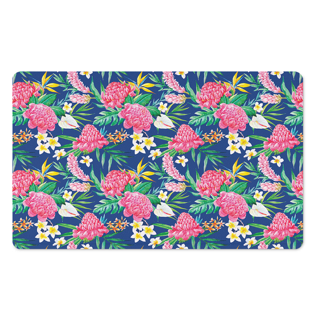 Watercolor Chrysanthemum Pattern Print Polyester Doormat