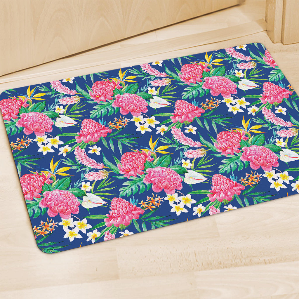 Watercolor Chrysanthemum Pattern Print Polyester Doormat