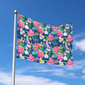 Watercolor Chrysanthemum Pattern Print Polyester Flag