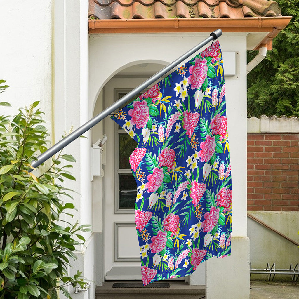 Watercolor Chrysanthemum Pattern Print Polyester Flag