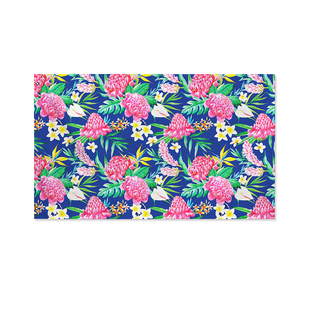 Watercolor Chrysanthemum Pattern Print Polyester Flag