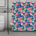 Watercolor Chrysanthemum Pattern Print Polyester Shower Curtain